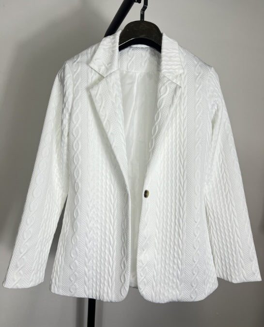 Women Elegant Knit Jacket with Chic and Stylish Derivative Pattern