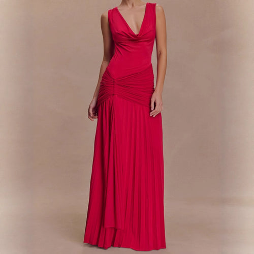 Elegant maxi dress for ladies with refined draping and a fitted cut Amarae