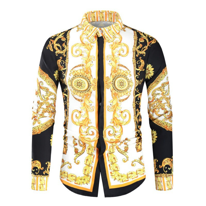 Luxury shirt for men with an impressive baroque pattern Amarae