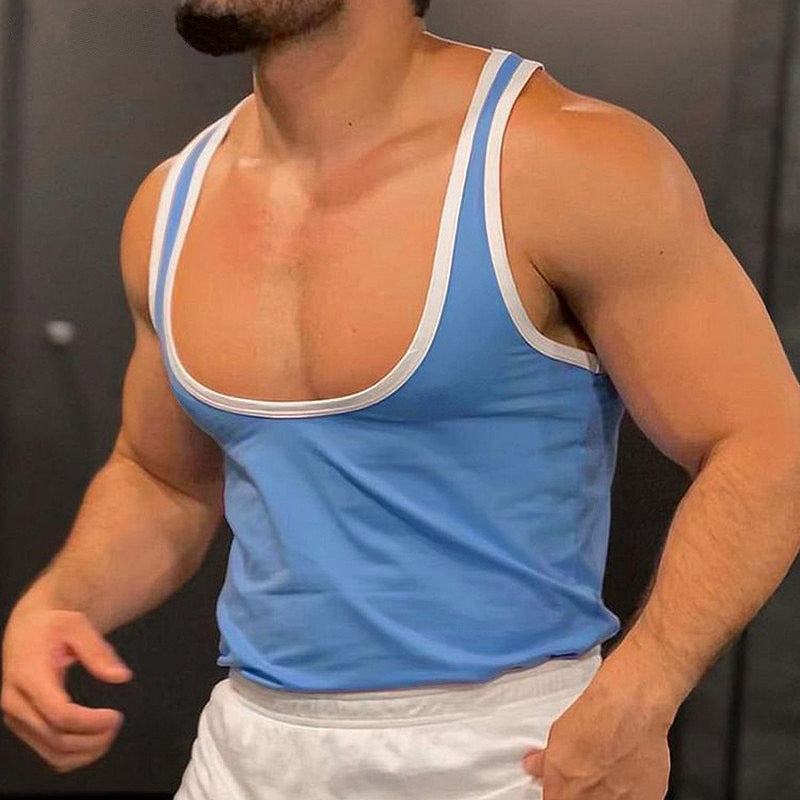 Men Breathable Fitness Tank Top with Wide Straps and Flat Hem Lune London