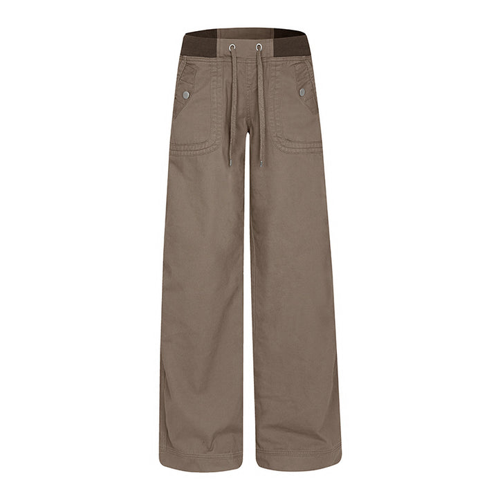 Women's Extra Wide Palazzo Pants with Elastic Comfort Waistband, Drawstring, and Patch Pockets