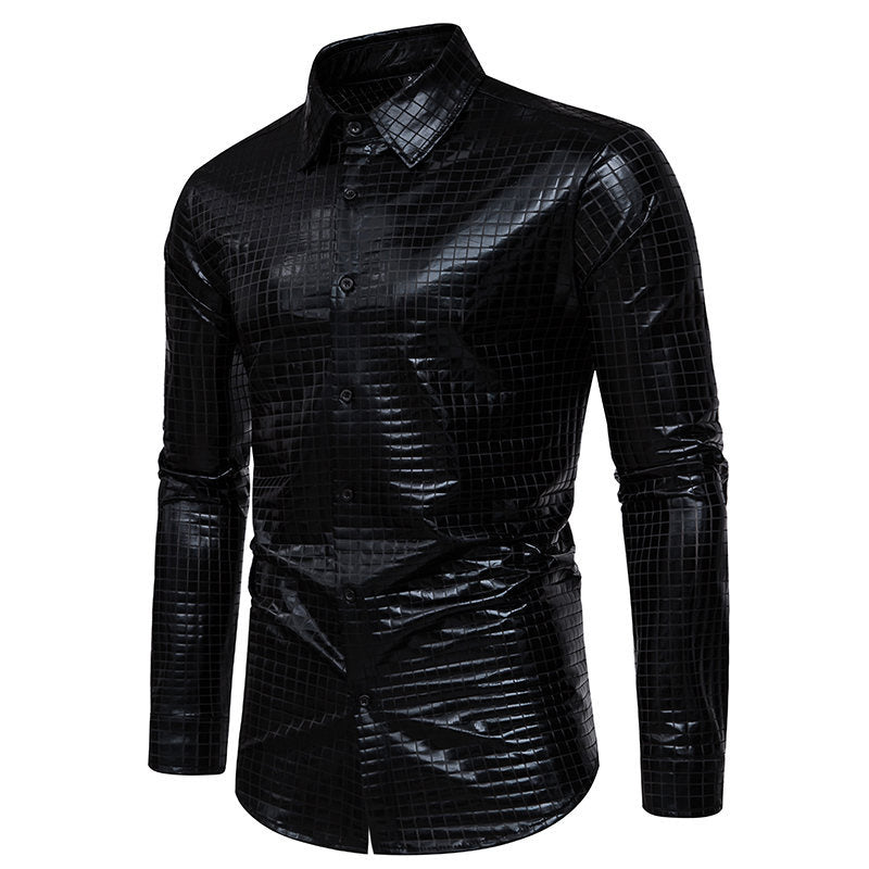 Shiny shirt for men with exclusive check pattern Lune London