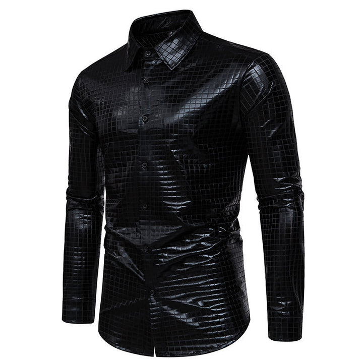 Shiny shirt for men with exclusive check pattern Lune London