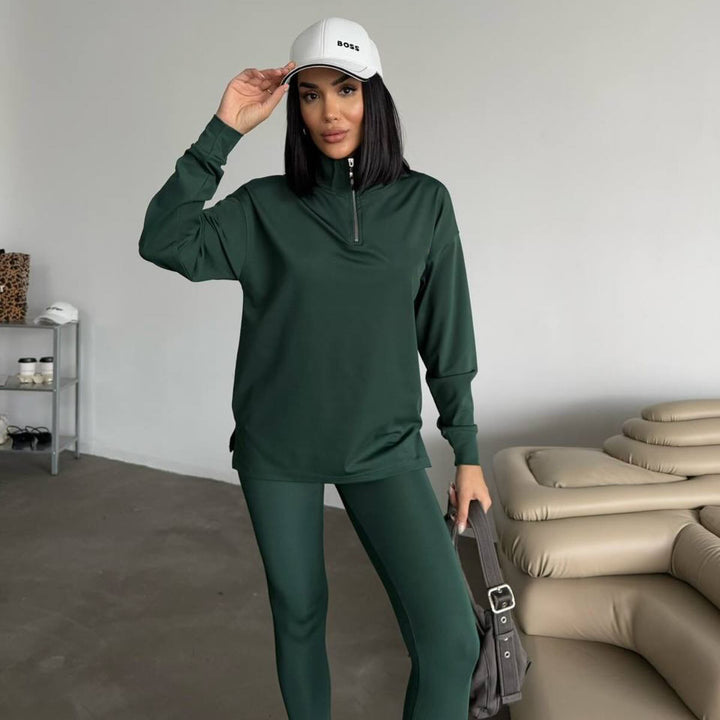 Ladies sporty hoodie with high collar Lune London
