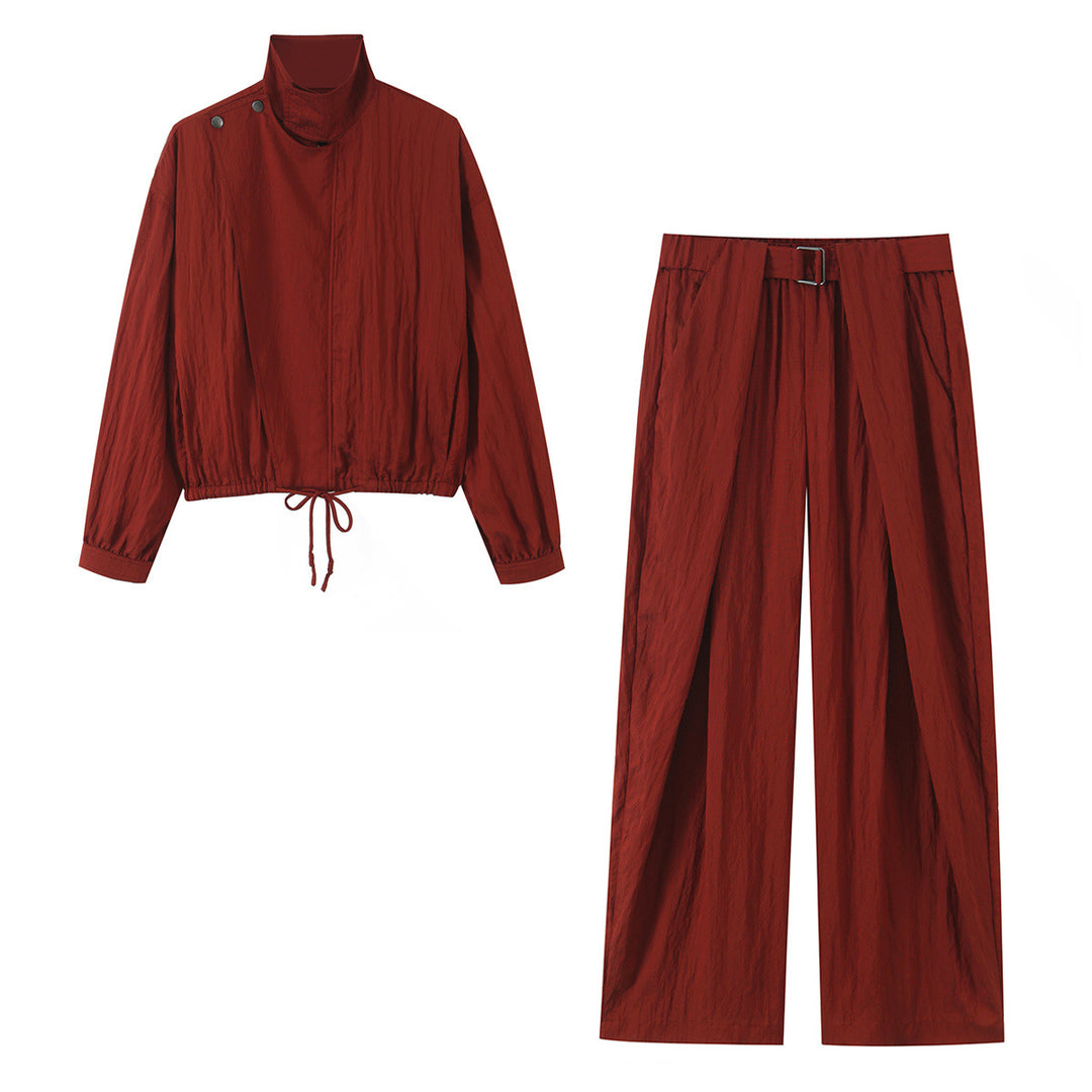 Women’s palazzo pants with wrap front and waist belt Amarae
