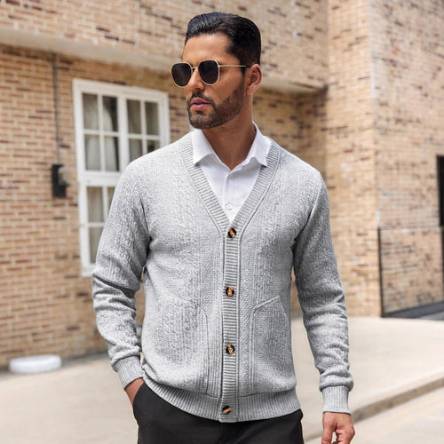 Men's knit jacket with modern details and practical pockets Amarae