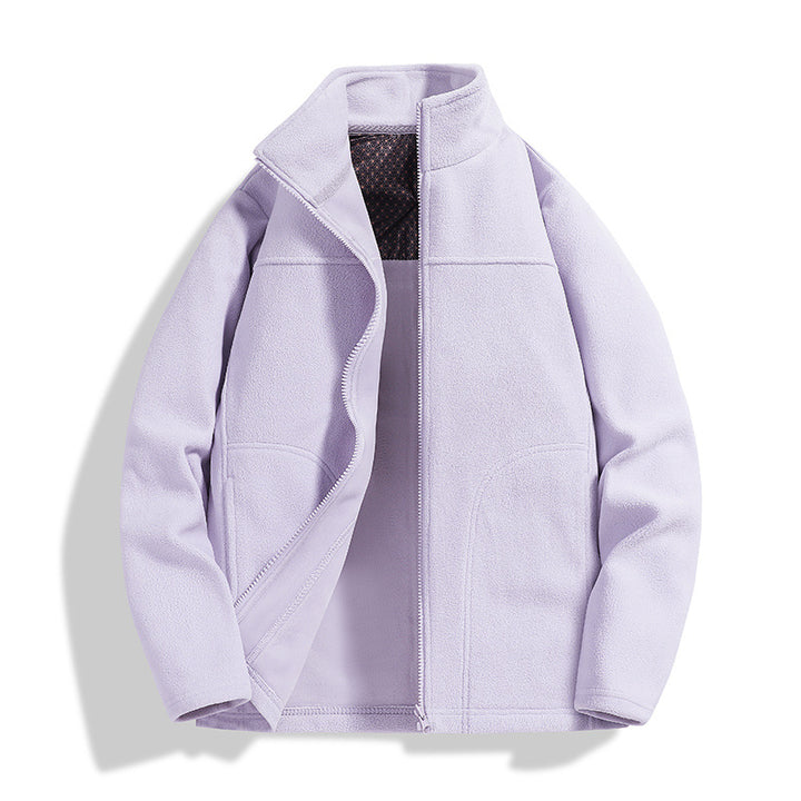 Men's fleece outdoor jacket with stand-up collar, full-length zipper, and windproof inner membrane Amarae