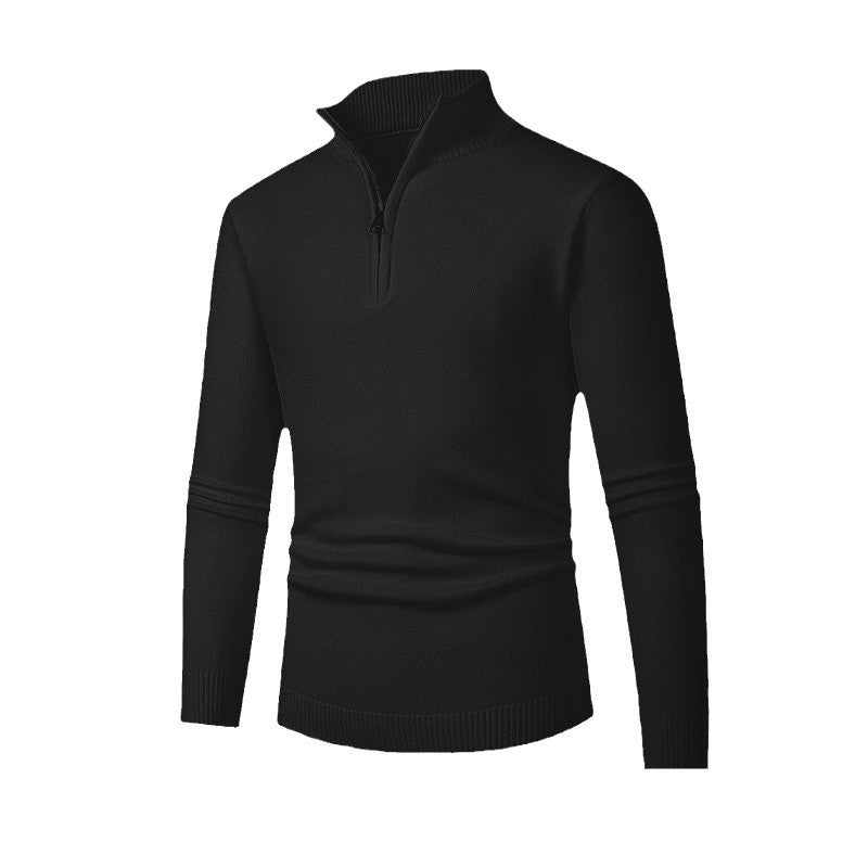Men's sweater with half-zip and modern high collar Lune London