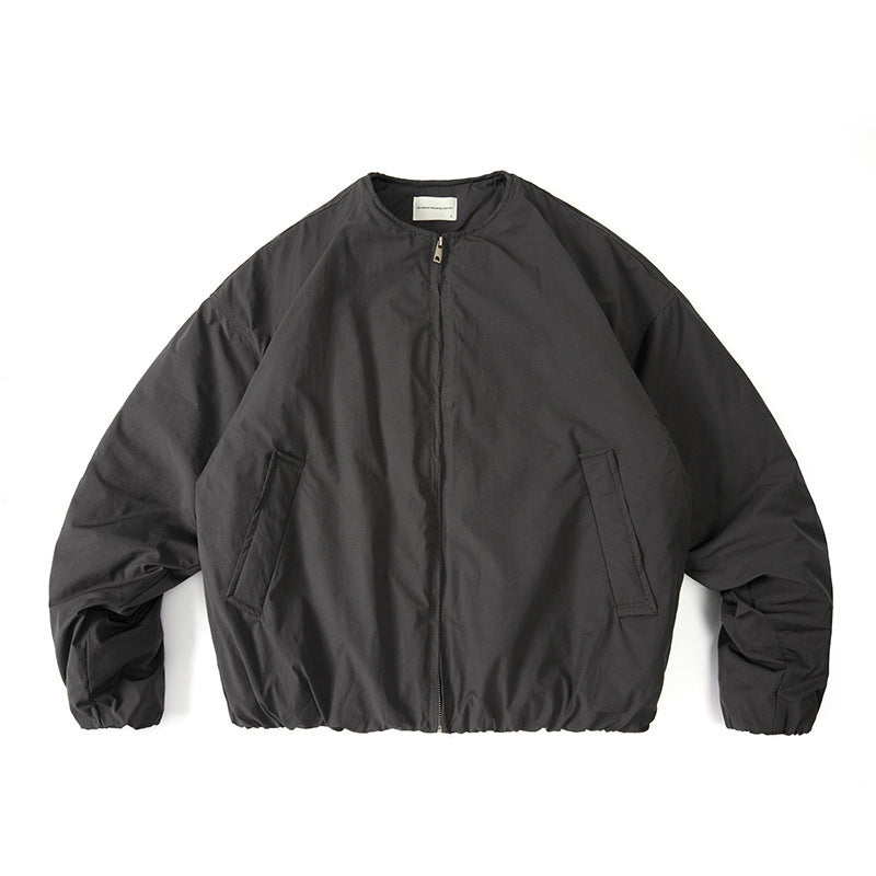 Unisex Lightweight Boxy Transition Jacket without Collar with Full Zip and Elastic Hem Amarae