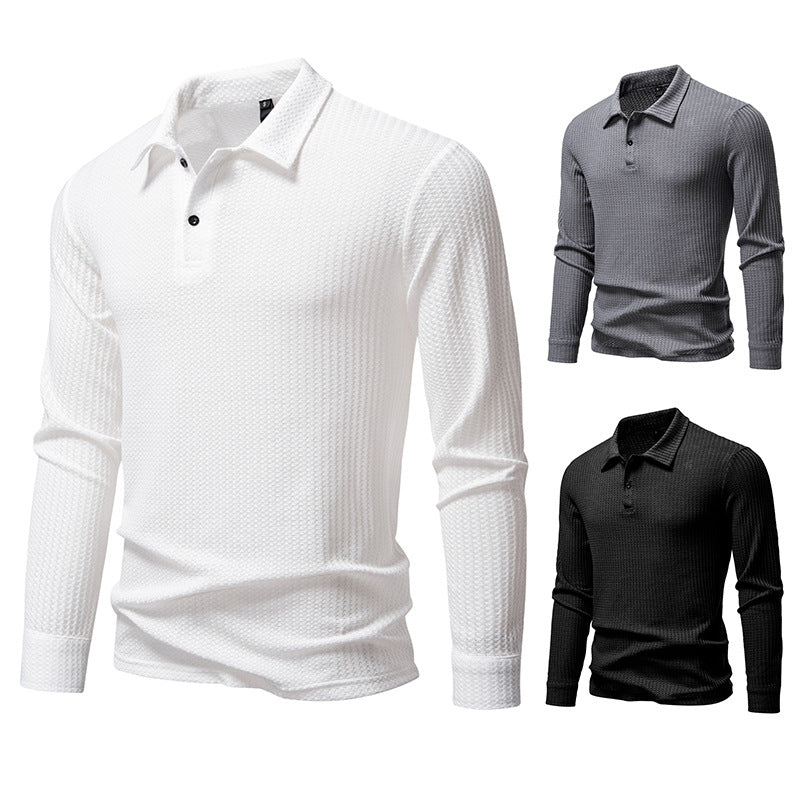 Men's polo shirt with textured surface and modern collar Lune London