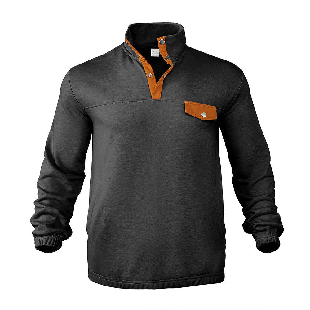 High-neck sweater for men with leather details Lune London