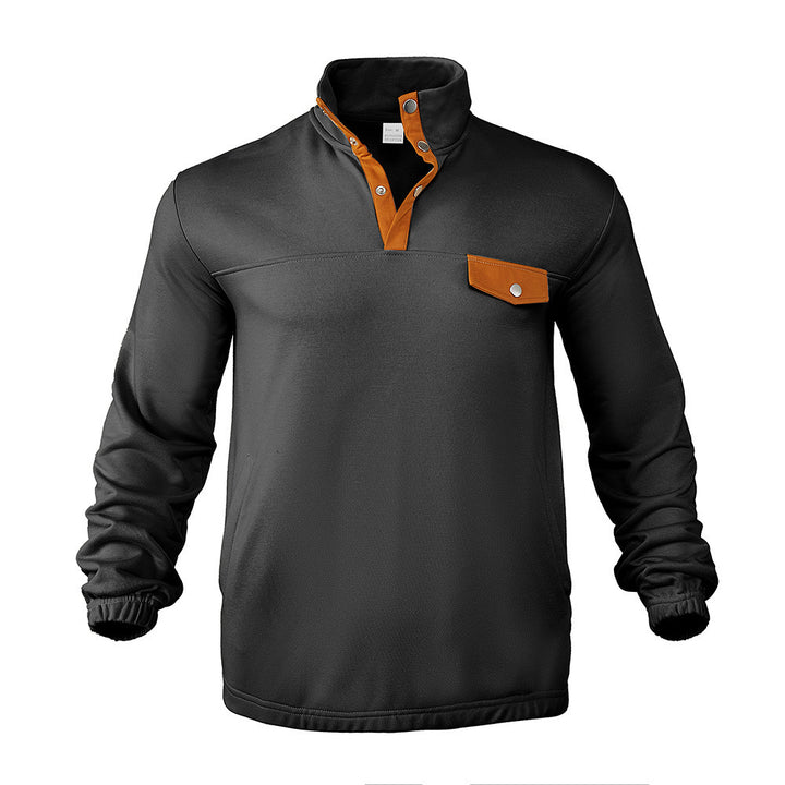 High-neck sweater for men with leather details Lune London