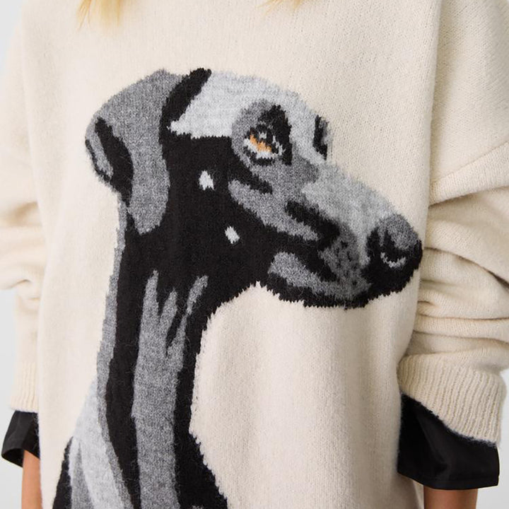 Oversized women's sweater with a unique dog pattern Lune London