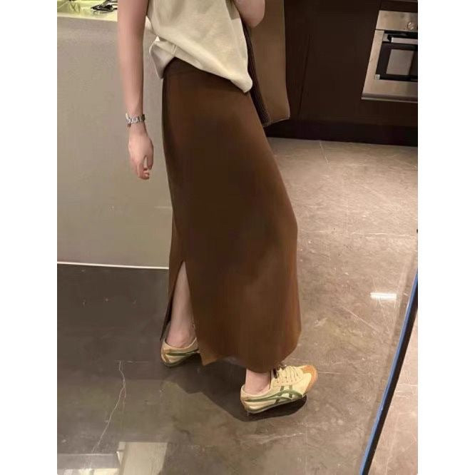 Jupe maxi élégante pour femmes en tissu tricot de haute qualité Chic & Stil