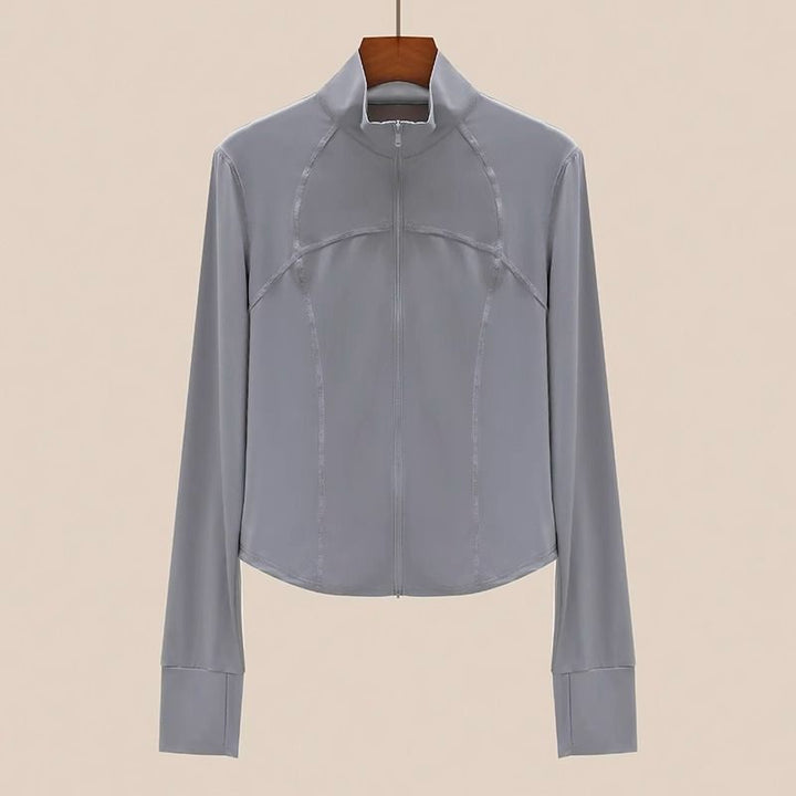 Veste décontractée sportive pour femmes avec col haut et zip intégral Chic & Stil
