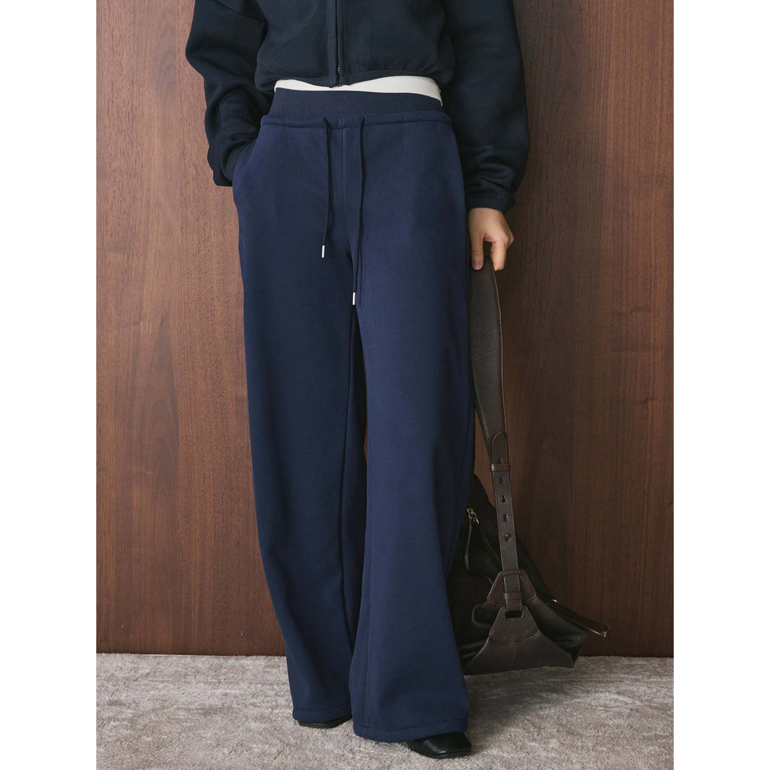 Women's Lounge Culotte Sweatpants with High Waist and Drawstring Amarae