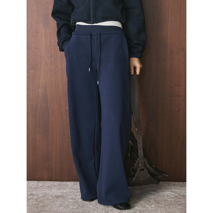 Women's Lounge Culotte Sweatpants with High Waist and Drawstring Amarae