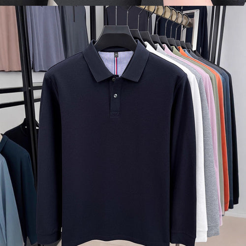 Men's Long Sleeve Polo with Structured Design and Breathable Properties Amarae