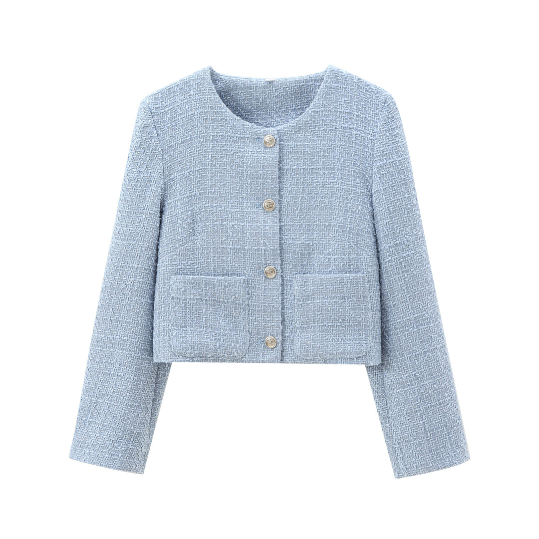 Lune London Structured Tweed Short Jacket for Women with Practical Pockets