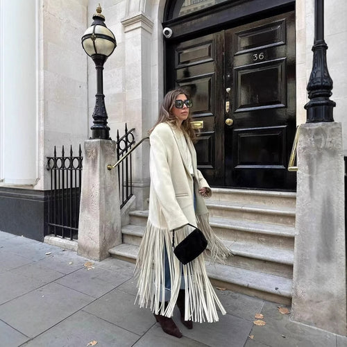 Fringe jacket for women with an elegant cut and a modern design Amarae