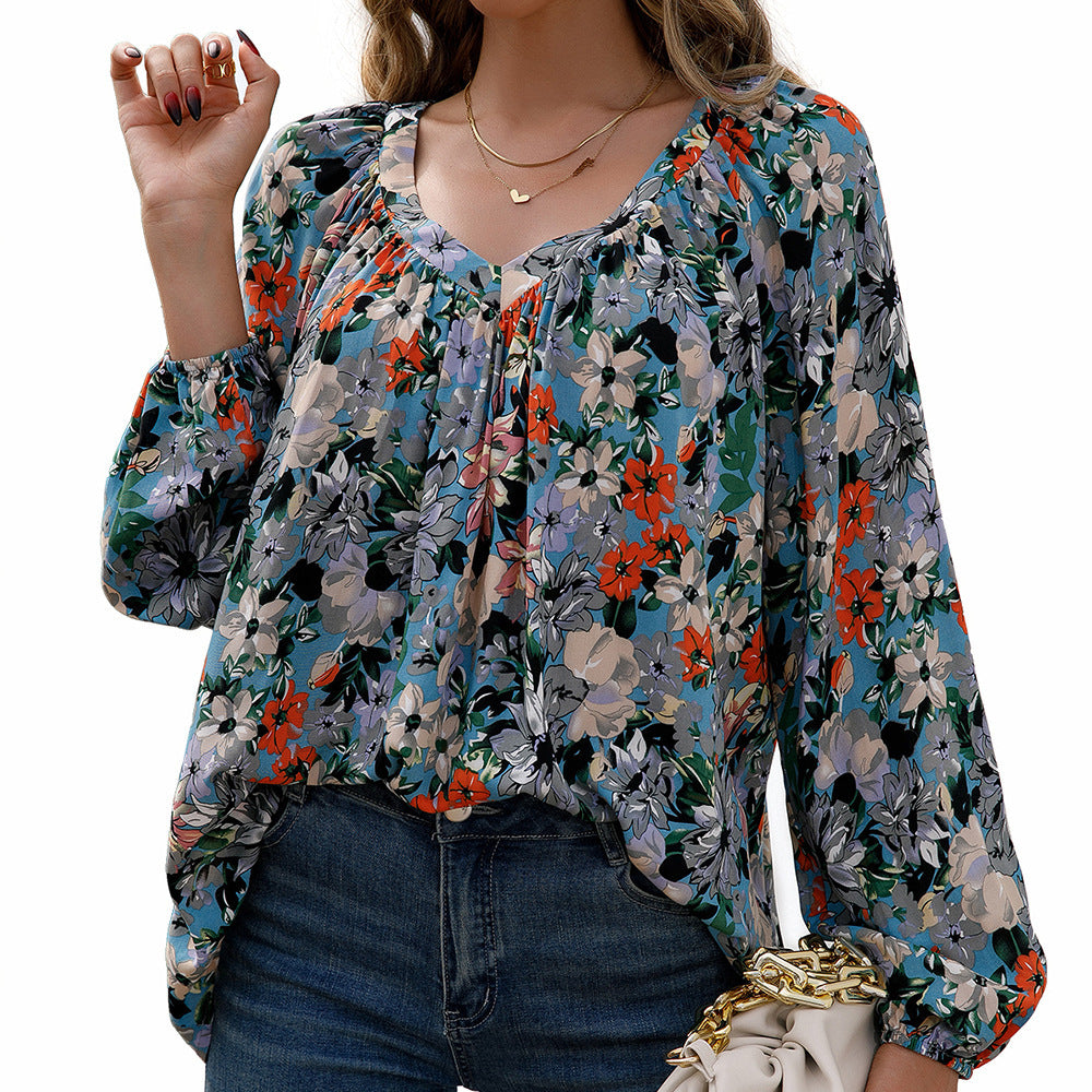 Women's blouse with floral patterns and lightweight sleeves Lune London