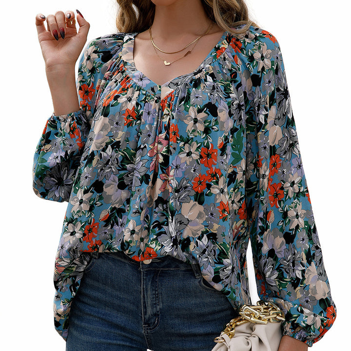 Women's blouse with floral patterns and lightweight sleeves Lune London
