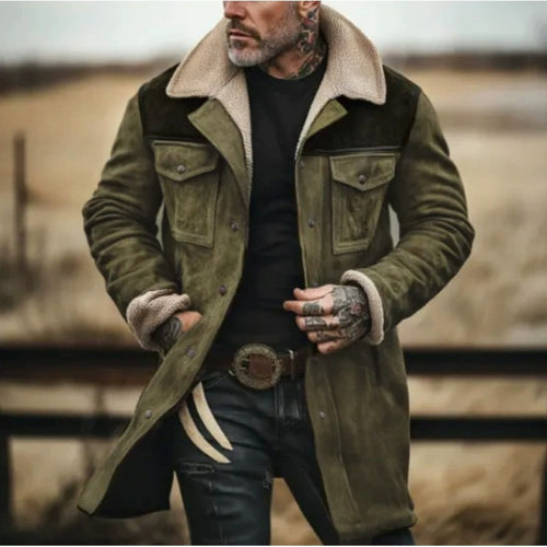 First-class suede jacket for men with teddy lining Amarae