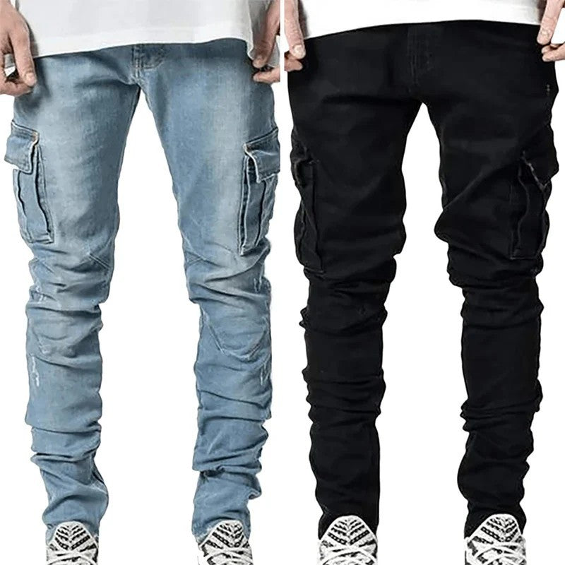 Men's cargo jeans with multifunctional pockets and modern slim fit Lune London
