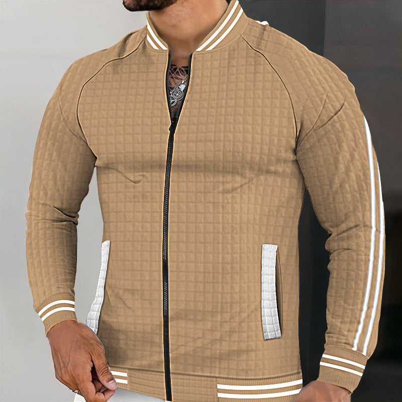 Veste matelassée sportive pour hommes avec un design structuré et des poches zippées latérales Lune London