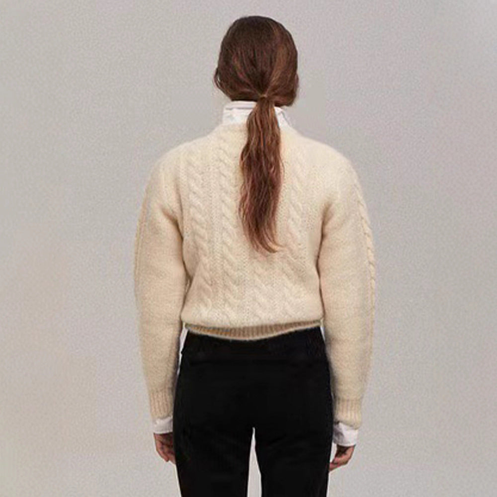 Pull en tricot confortable pour femmes avec motif en torsades Chic & Stil