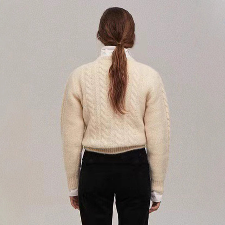Pull en tricot confortable pour femmes avec motif en torsades Chic & Stil