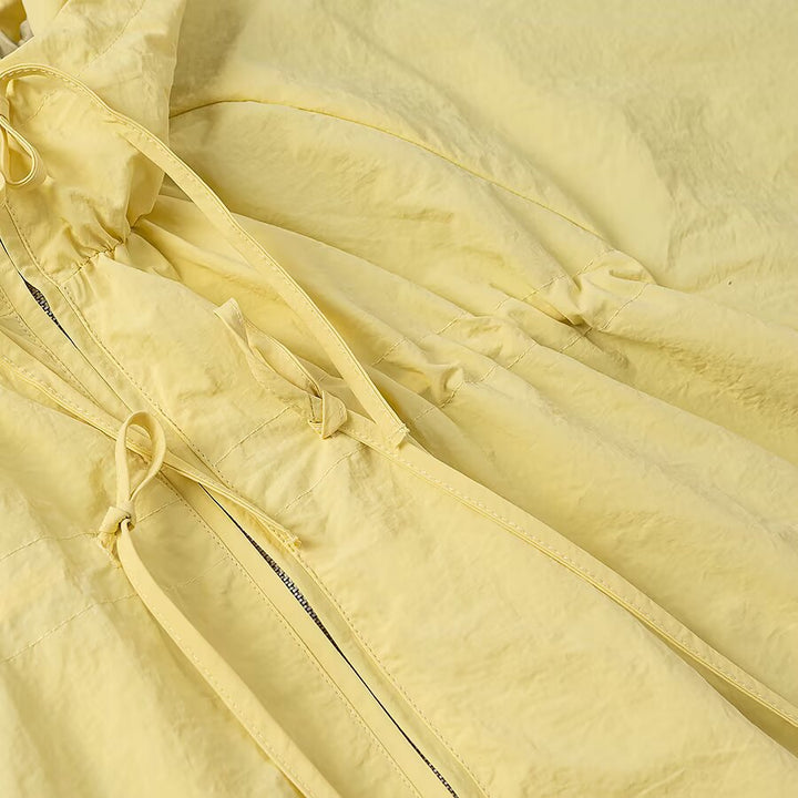 Women's Lightweight Hooded Windbreaker with Drawstring, Cropped Cut and Elastic Cuffs Amarae