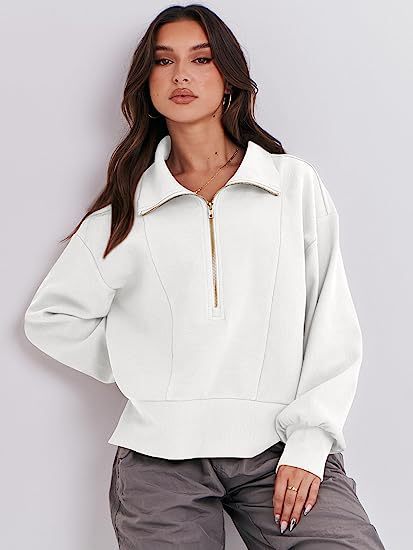 Women’s fleece sweatshirt with zipper and relaxed fit Amarae