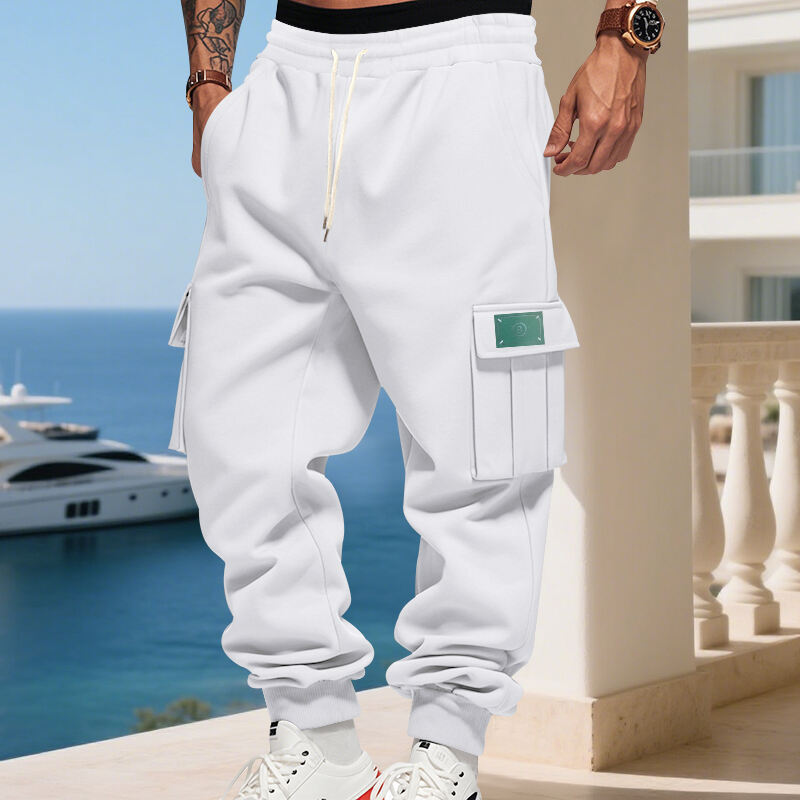 Men's cargo jogger pants with elastic waistband and practical pockets Lune London