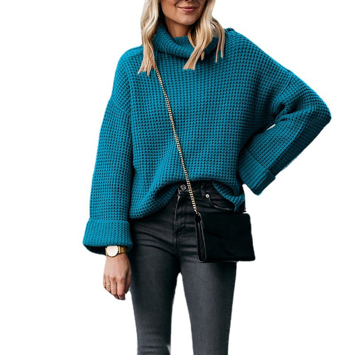 Sweater pour femme avec col haut et motif texturé à la mode Chic & Stil