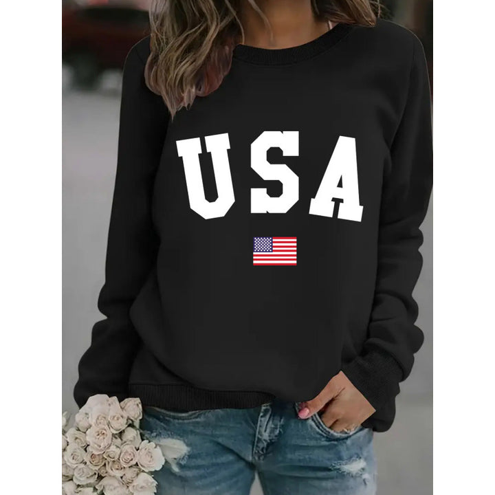 Women's sweatshirt with modern USA statement and cozy fit Lune London