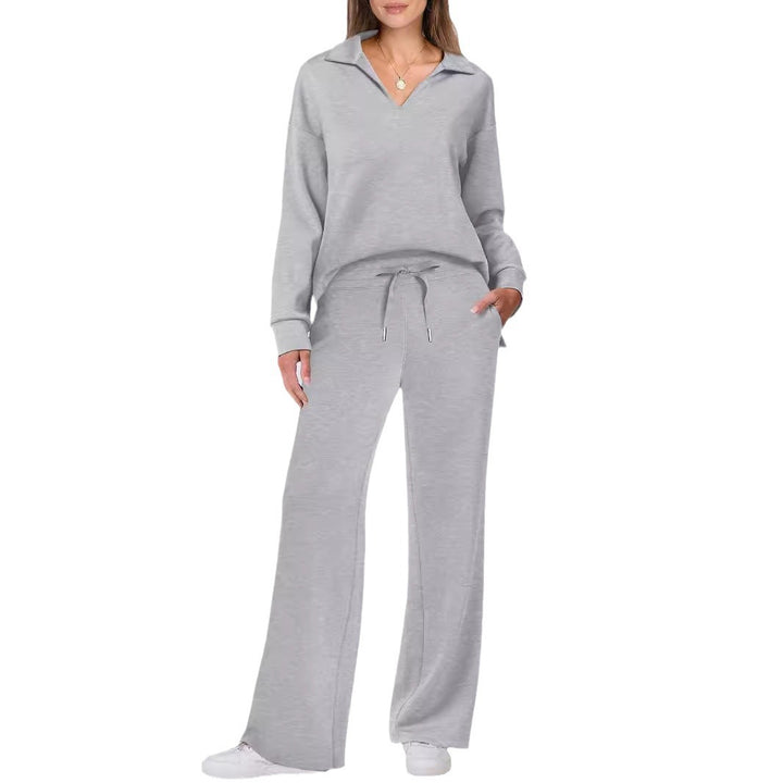 Ladies casual set with large collar and comfortable loose pants Lune London
