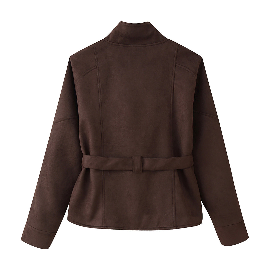 Elegant women's oversized bomber jacket with belted waist Lune London