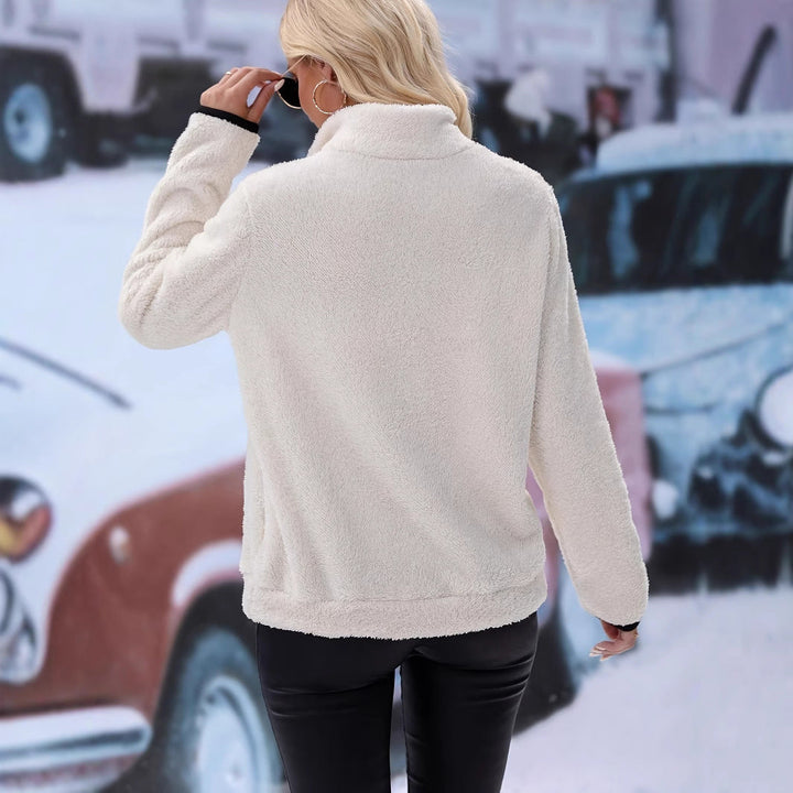 Amarae | Women's cozy fleece pullover with half zipper and practical pockets