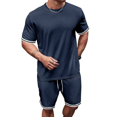 Men's sports t-shirt set and shorts with breathable fabric and contrasting details Amarae