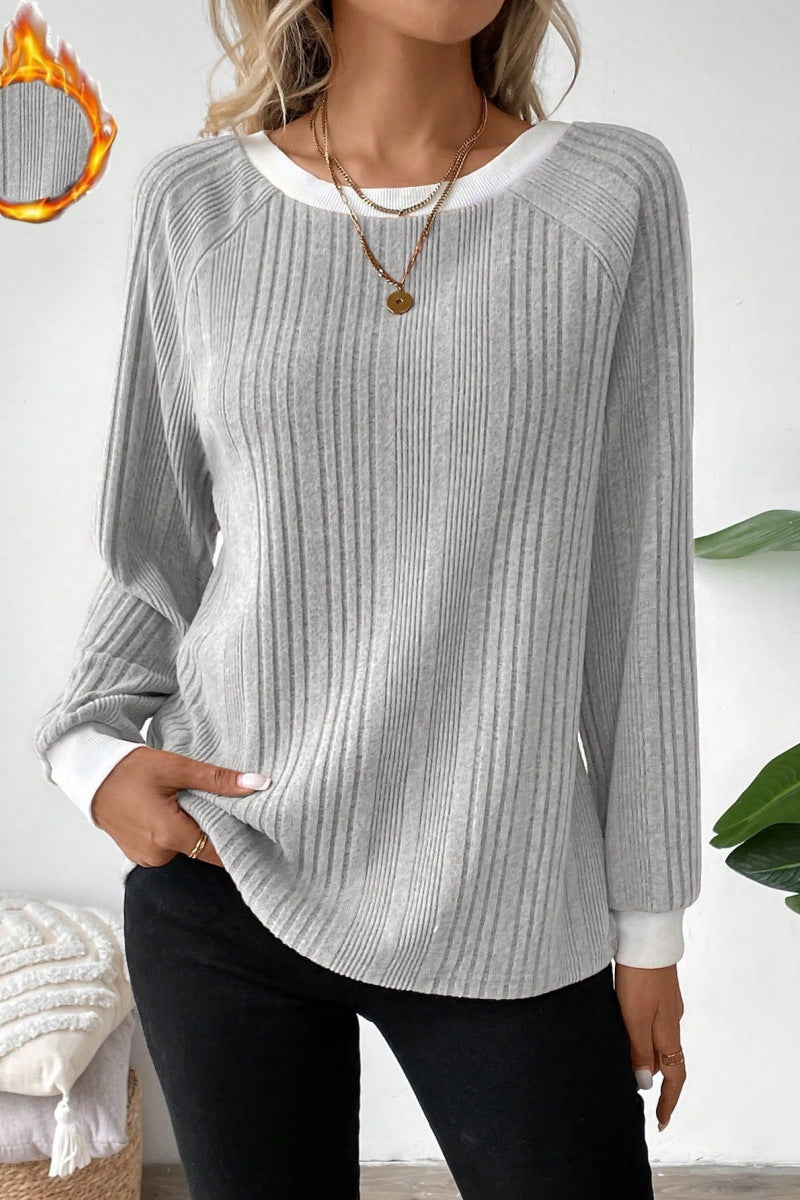 Women cropped casual top with ribbed structure Amarae