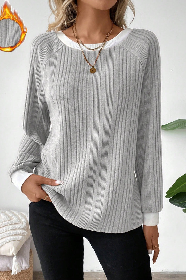 Women cropped casual top with ribbed structure Amarae