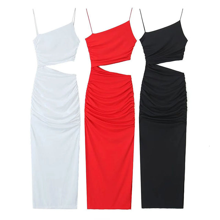 Robe maxi élégante pour femmes avec découpes, design asymétrique et fronces Chic & Stil