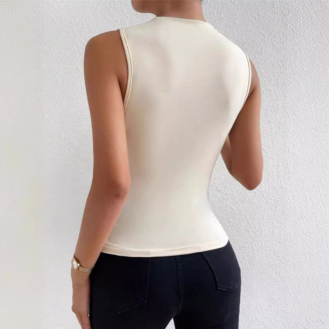 Ladies Fitted Top with Elegant Draped Effect Lune London