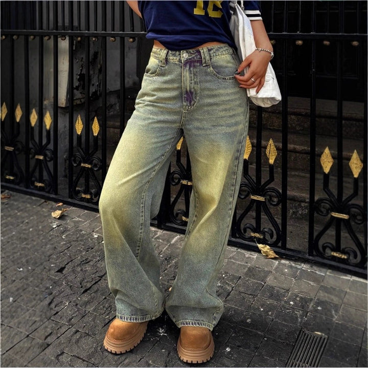 Women's High-Waist Wide Denim Pants with Palazzo Cut Amarae