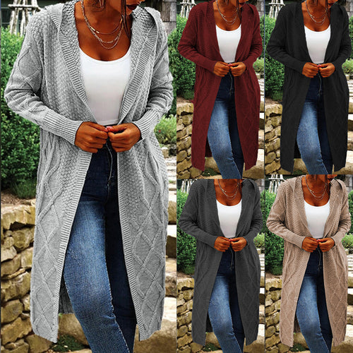 Ladies Chunky Knit Cardigan with Elegant Twisted Pattern Amarae