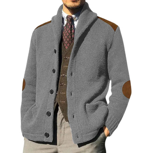 Amarae | Men's Cozy Knitted Cardigan with Modern Shawl Collar and Practical Button Details