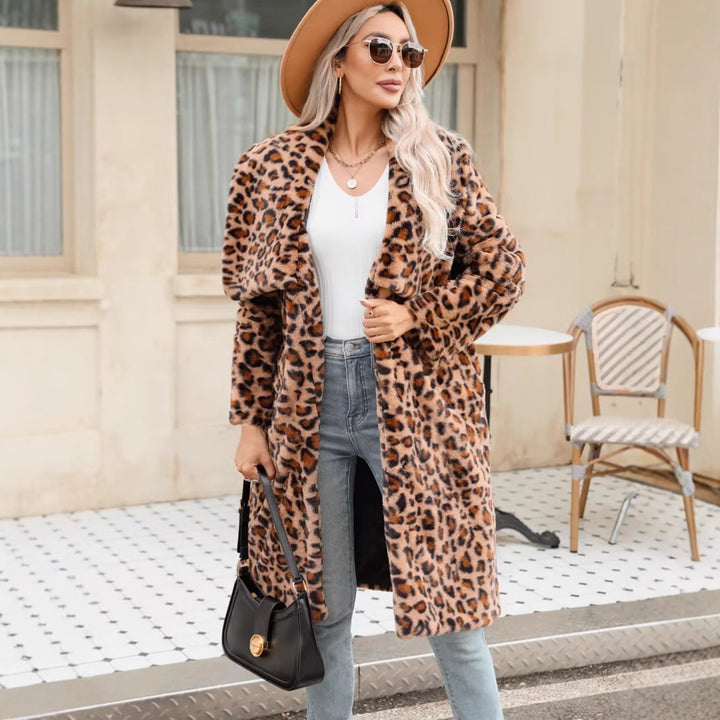 Lune London Leopard Print Faux Fur Coat for Women