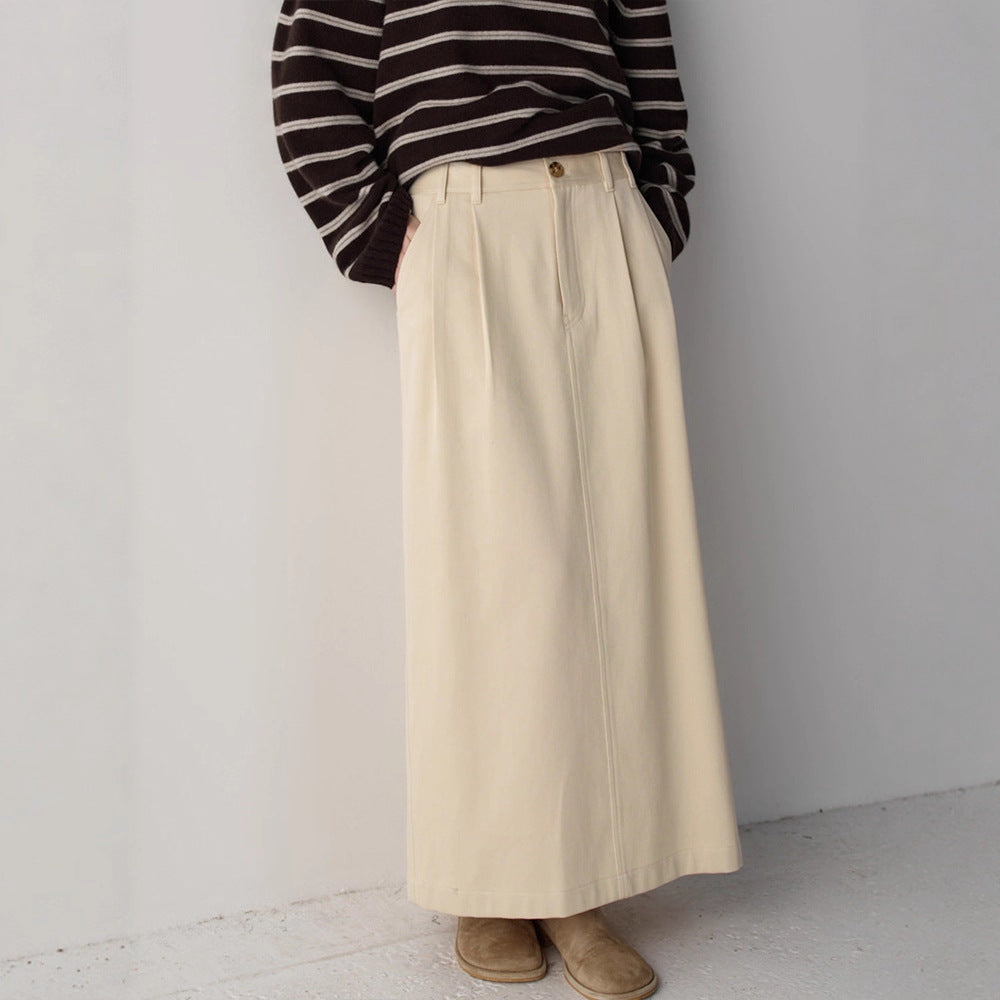 Jupe maxi élégante et taille haute pour femmes avec plis Chic & Stil