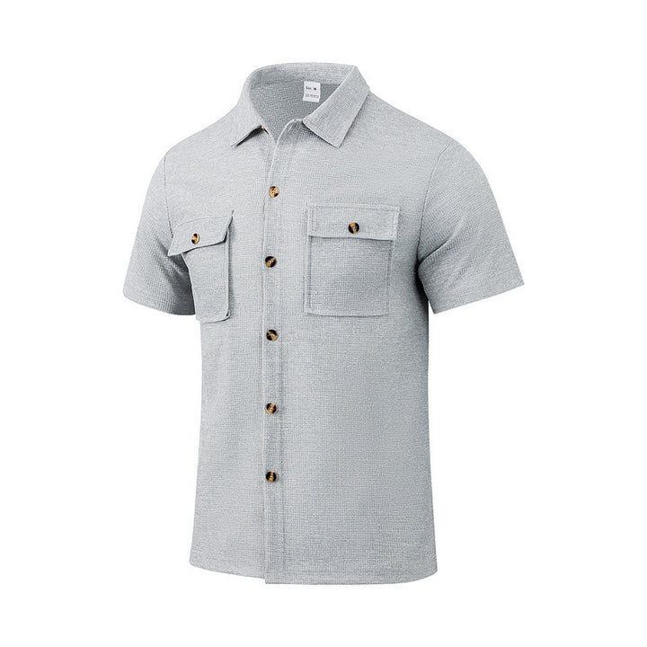 Short sleeve utility shirt for men with practical chest pockets Lune London